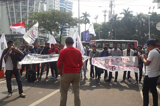 Massa Aksi Bela Rakyat Gorontalo Utara Kembali Geruduk Kantor PT Toba Bara Sejahtera